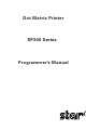 Star Micronics SP300 Series Programmer's Manual