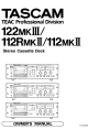 Tascam 112MKII Owner's Manual
