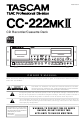 Tascam CC-222MKII Owner's Manual