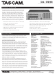 Tascam DA-78HR Technical Documentation