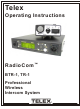 Telex RADIOCOM TR-1 Operating Instructions Manual