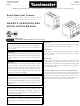 Toastmaster BTW09 Owner's Operating And Installation Manual
