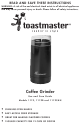 Toastmaster 1119B Use And Care Manual