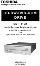 Toshiba SD-R1102 Installation Instructions Manual