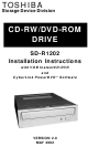 Toshiba SD-R1202 Installation Instructions Manual