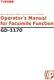 Toshiba GD-1170 Operator's Manual
