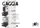 Gaggia RCGBX016MENGRCO Operating Instructions