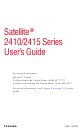 Toshiba Satellite 2415 Series User Manual