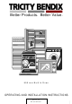 Tricity Bendix BD 921 Operating And Installation Instructions