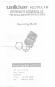 Uniden VS2000XR Operating Manual
