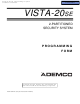 ADEMCO 20SE Programming Form