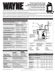 Wayne 450002-001 Warranty & Service Parts Sheet