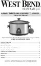 West Bend 6-QUART ELECTRONIC CROCKERYTM COOKER Instruction Manual