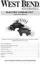West Bend ELECTRIC FONDUE POT Instruction Manual