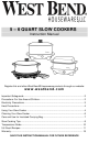 West Bend 5-6 QUART SLOW COOKERS Instruction Manual