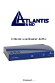 Atlantis Land I-Storm Lan Router ADSL A02-RA2 ME01 Product Manual