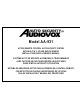 Audiovox Auto Security AA-931 Installation Manual & Owner's Manual