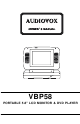 Audiovox VBP58 Owner's Manual