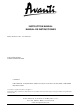 Avanti Air Conditioner Instruction Manual