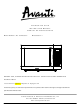 Avanti MO699SST-1 Instruction Manual