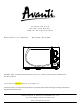 Avanti MO758MW Instruction Manual