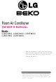 LG Beko Room air conditioner Owner's Manual