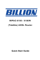 Billion (Trdls) ADSL Router BIPAC-5100W Snabbstartsmanual