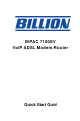 Billion VoIP ADSL Modem/Router BIPAC 7100SV Quick Start Manual