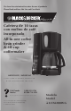 Black & Decker UCM200WG Use And Care Book Manual