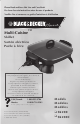 Black & Decker Multi-Cuisine SK200C Use And Care Book Manual