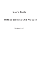 Boca Systems Wireless LAN PC Card 11Mbps User Manual