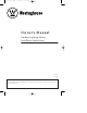 Westinghouse Outdoor Lighting Fixture Owner's Manual