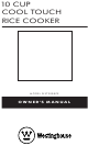 Westinghouse WST3008ZE Owner's Manual