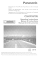 Panasonic CQ-DFX572U Operating Instructions Manual