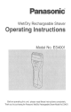Panasonic ES4001S Operating Instructions Manual