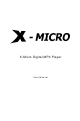 X-Micro Digital MP3 Player User Manual