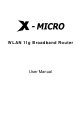 X-Micro WLAN 11g User Manual