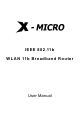 X-Micro WLAN 11b Broadband Router User Manual