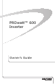 Xantrex PROwatt 600 Owner's Manual