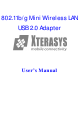 Xterasys USB  Adapter User Manual