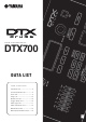 Yamaha DTX DRUMS DTX700 Data List