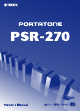 Yamaha PSR-270 Owner's Manual