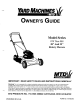 Yard Machines 80 Owner's Manual