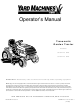 Yard Machines 820 Thru 829 Operator's Manual