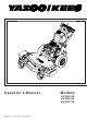 Yazoo/Kees KIKW36150, KIKW48150, KIKW48170 Operator's Manual