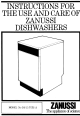 Zanussi DS 15 TCR/A Instructions For Use And Care Manual