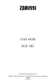 Zanussi ZGF 982 Instruction Booklet