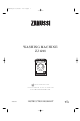 Zanussi 132985450 Instruction Booklet