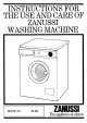 Zanussi FL 811 Instructions For Use And Care Manual