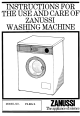 Zanussi FL 816/A Instructions For Use And Care Manual
